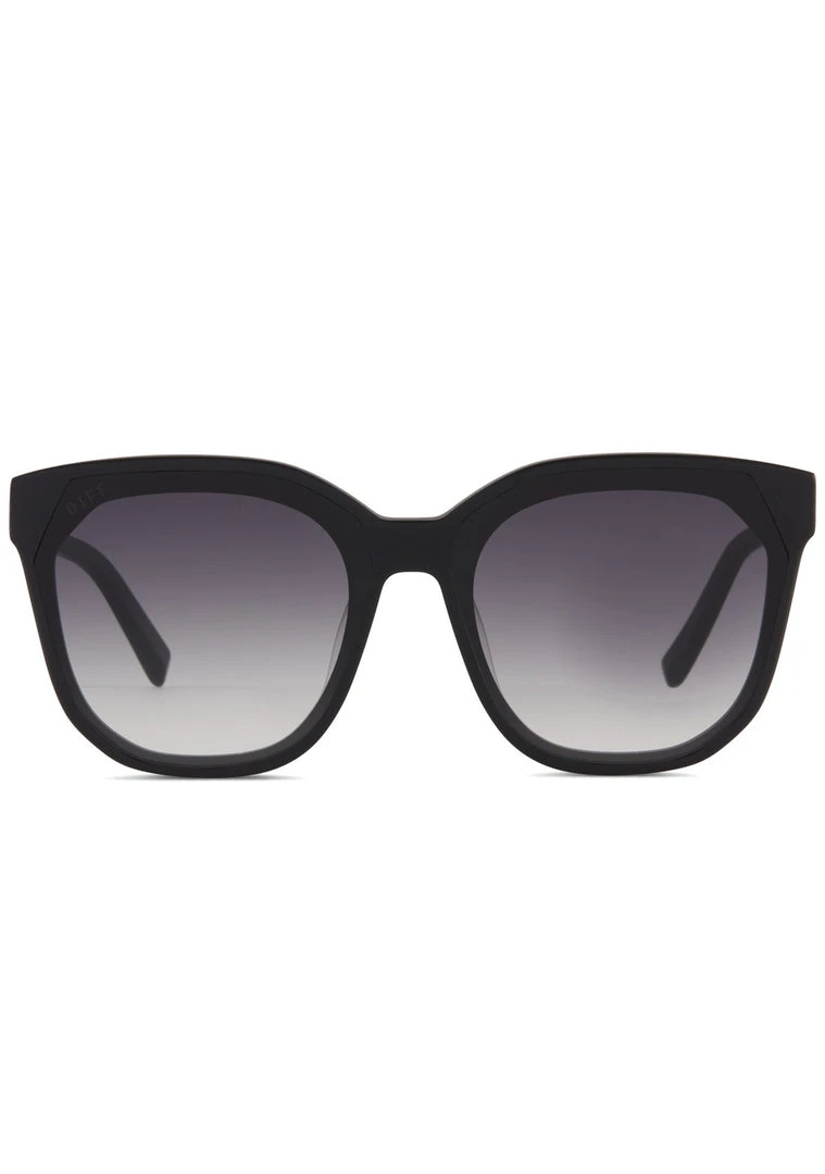 DIFF Eyewear Gia Sunglasses In Matte Black/Grey Gradient