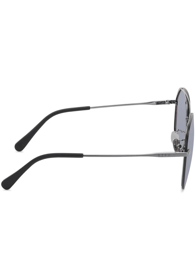 DIFF Eyewear Lenox Sunglasses In Brushed Silver/Grey Mirror Tea Room Cinema