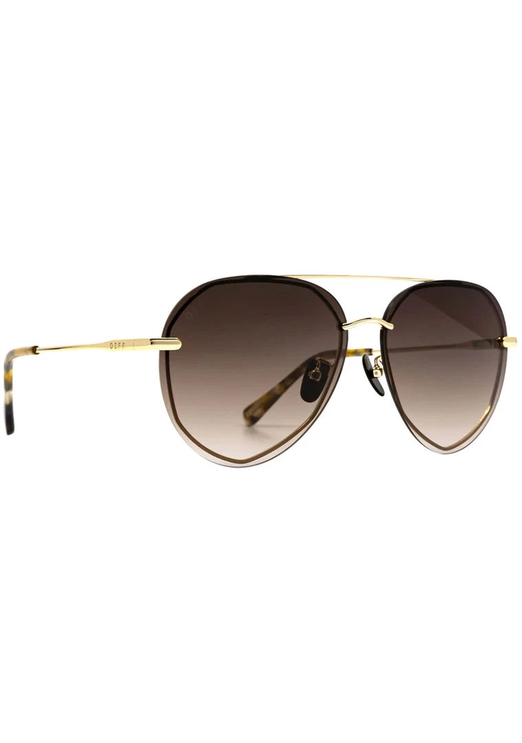DIFF Eyewear Lenox Sunglasses In Gold/Brown/Tortoise