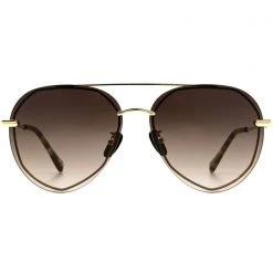 DIFF Eyewear Lenox Sunglasses In Gold/Brown/Tortoise