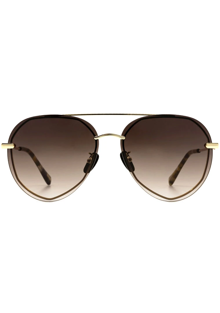 DIFF Eyewear Lenox Sunglasses In Gold/Brown/Tortoise