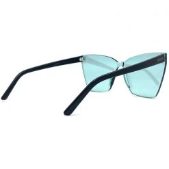 DIFF Eyewear Goldie Sunglasses In Black Turquoise Mirror New