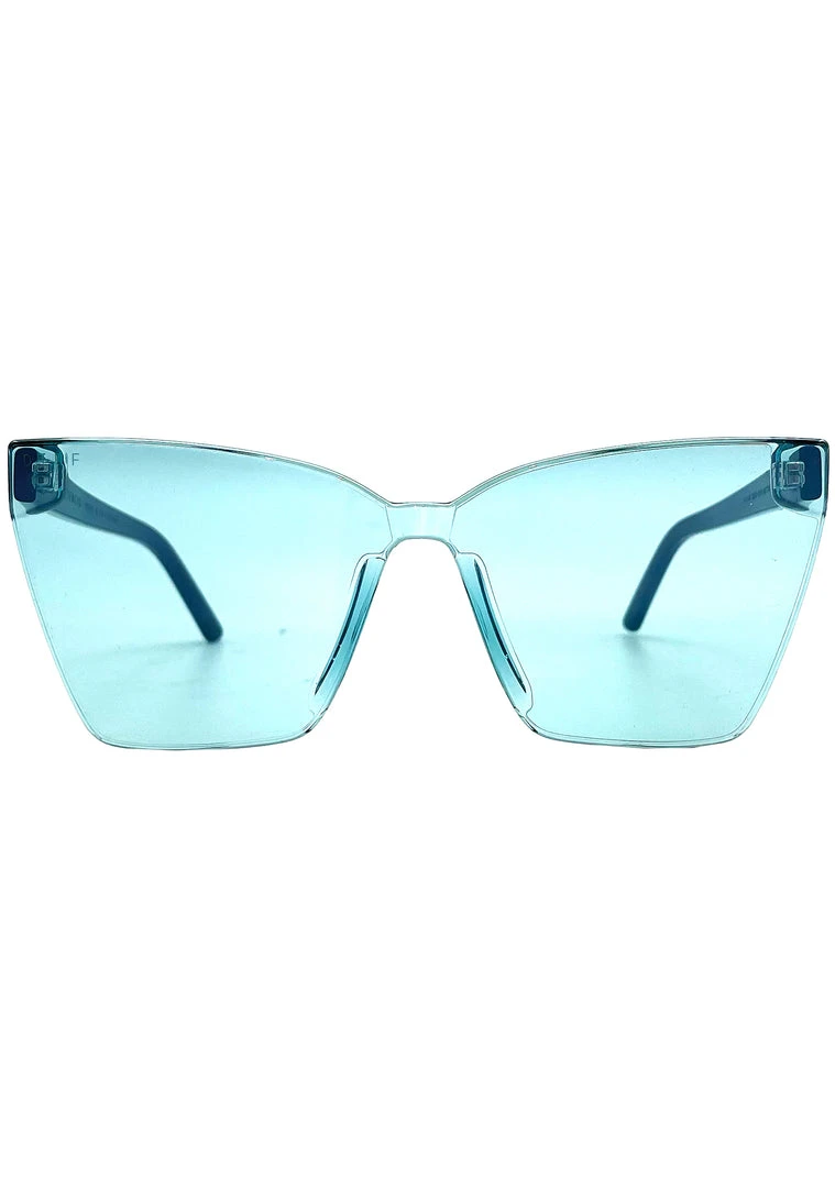 DIFF Eyewear Goldie Sunglasses In Black Turquoise Mirror New