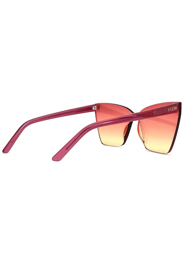 DIFF Eyewear Goldie Sunglasses In Macarena Pink Crystal Sunset Gradient Flash