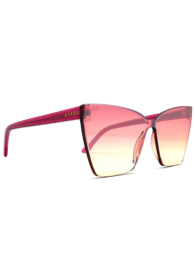 DIFF Eyewear Goldie Sunglasses In Macarena Pink Crystal Sunset Gradient Flash