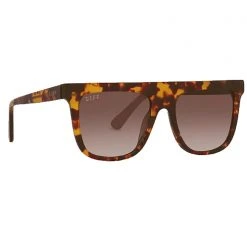 DIFF Eyewear The Great Fantastic Stevie Polarized Sunglasses In Amber Tortoise/Brown Gradient