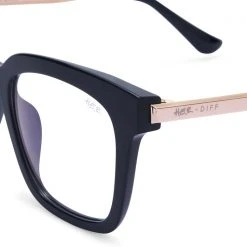 DIFF Eyewear The Great Fantastic X H.E.R. Bella Blue Light Glasses In Black/Gold