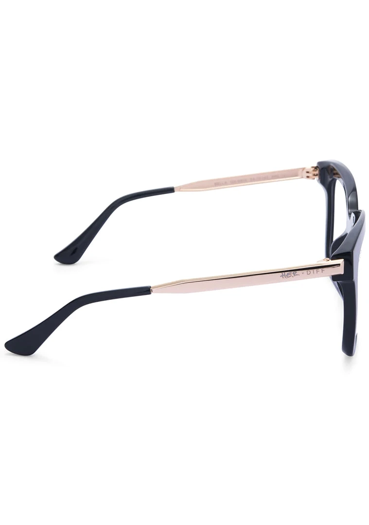 DIFF Eyewear The Great Fantastic X H.E.R. Bella Blue Light Glasses In Black/Gold