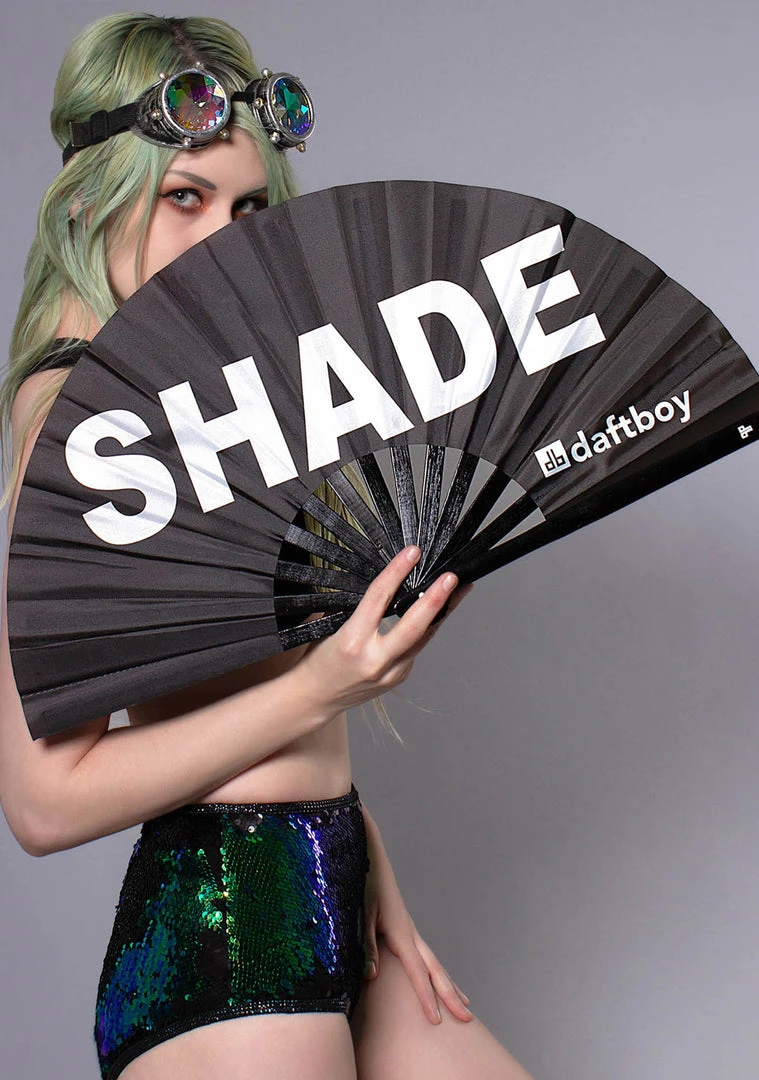 Daftboy Shade Bamboo Fan In Black And White Wild Heart