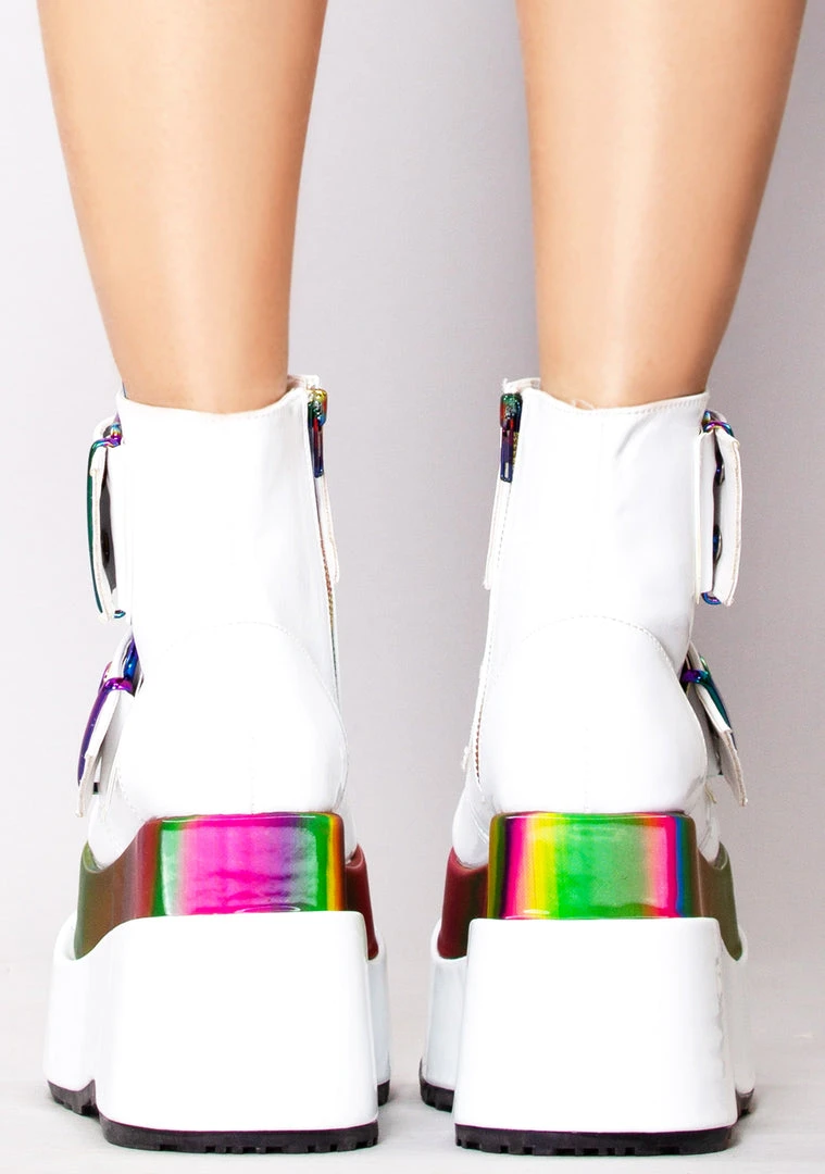 Demonia Raving Rainbow Platform Boots
