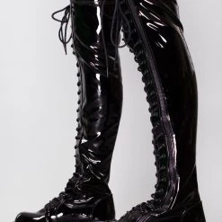 Demonia Dead Cell Thigh High Platform Boots Shoes