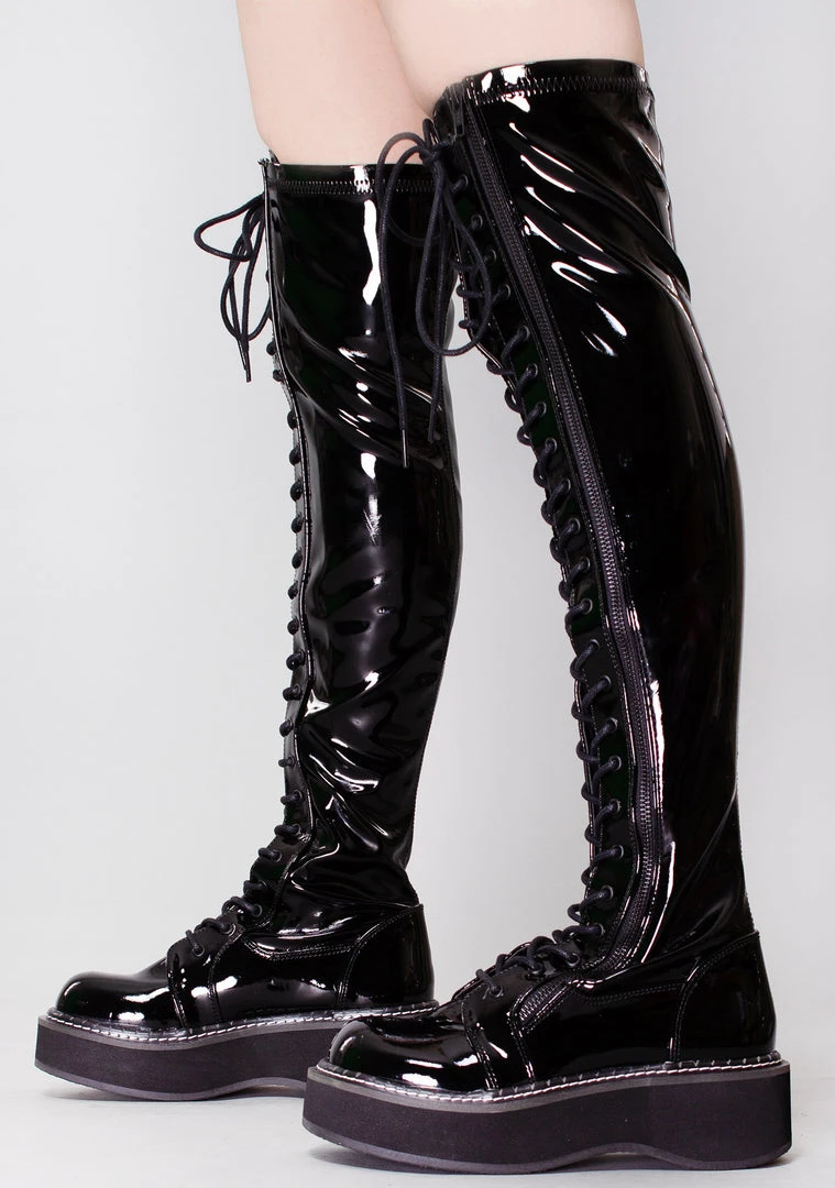 Demonia Dead Cell Thigh High Platform Boots Shoes