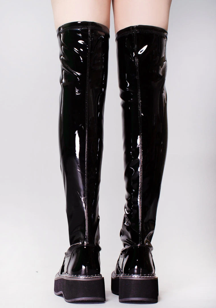 Demonia Dead Cell Thigh High Platform Boots Shoes
