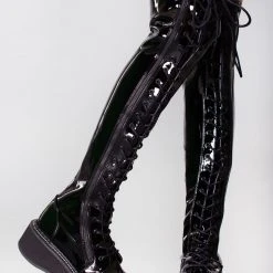 Demonia Dead Cell Thigh High Platform Boots Shoes