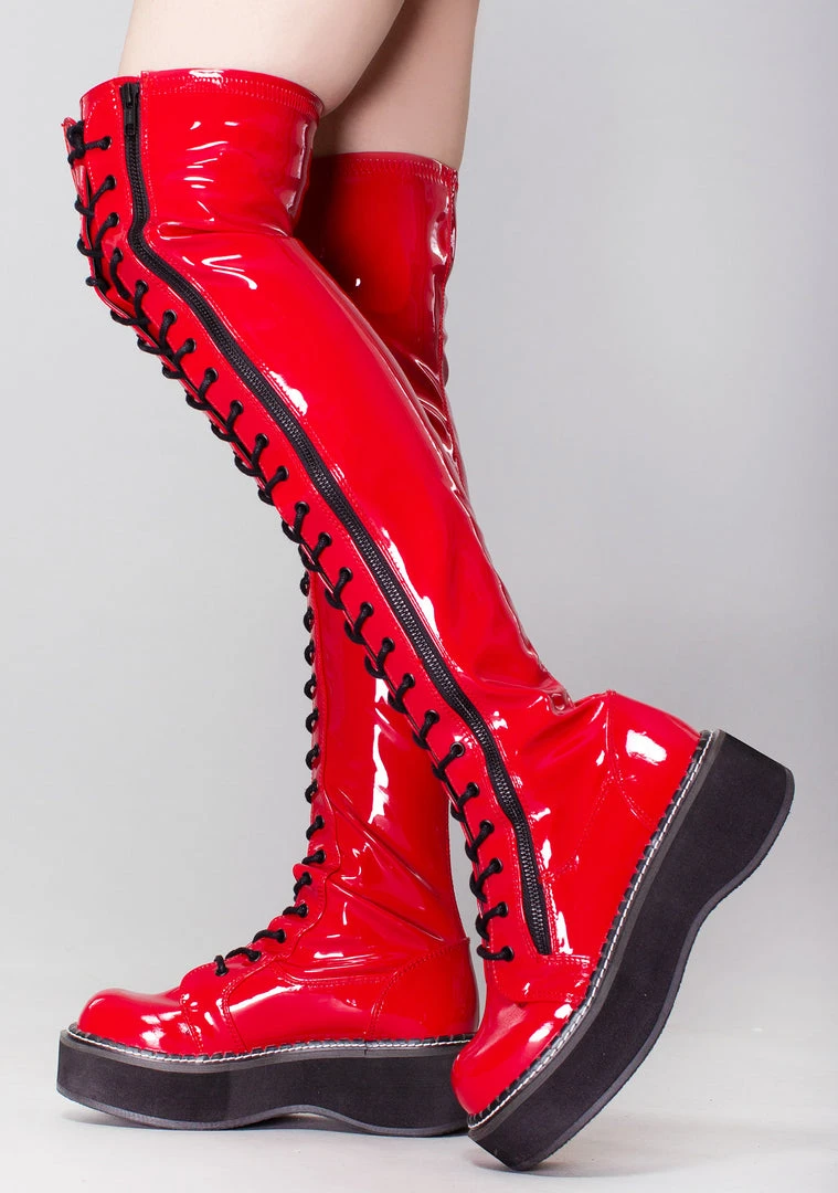 Demonia She Wants Revenge Thigh High Platform Boots
