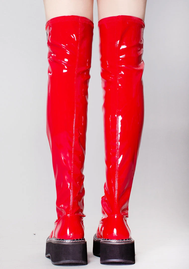 Demonia She Wants Revenge Thigh High Platform Boots