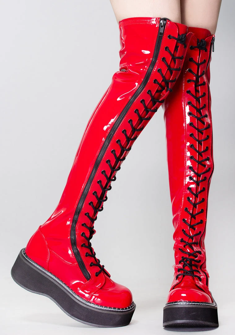 Demonia She Wants Revenge Thigh High Platform Boots