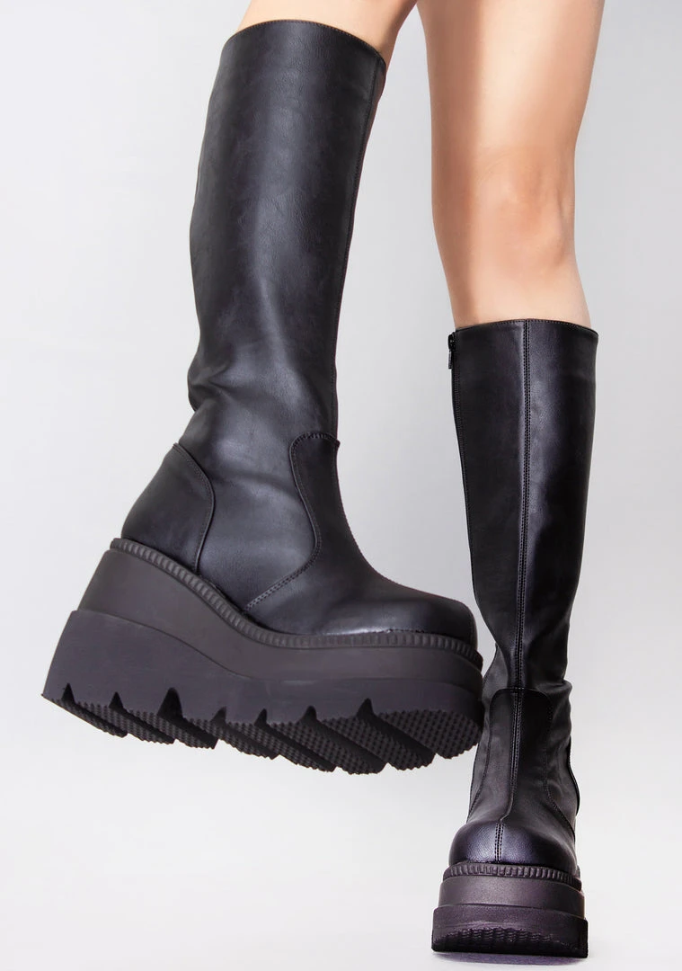 Demonia Total Blackout Platform Boots