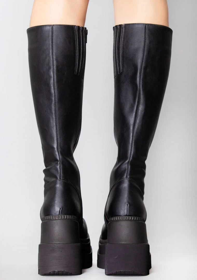 Demonia Total Blackout Platform Boots