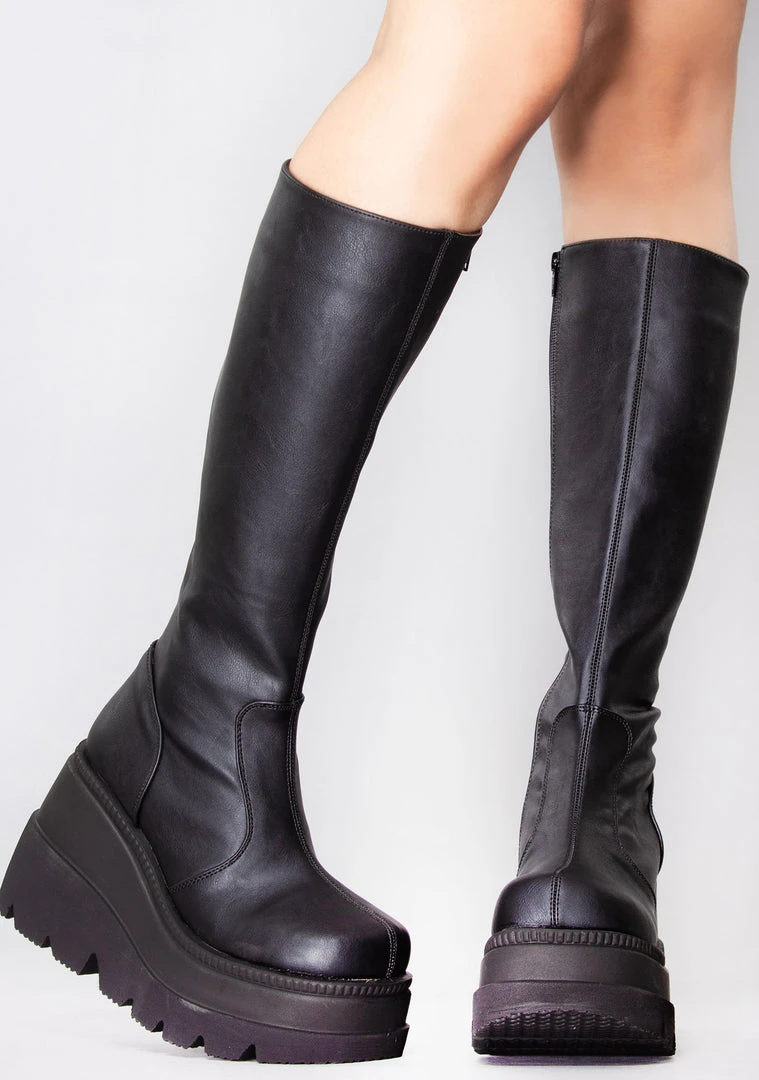 Demonia Total Blackout Platform Boots
