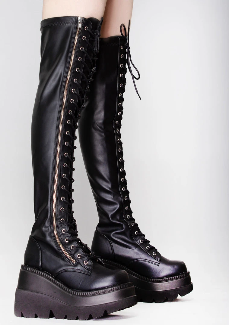 Demonia Dangerous Conviction Thigh-High Platform Boots The Great Fantastic