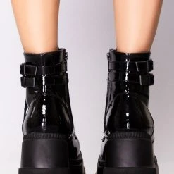 Demonia Paint It Black Platform Boots Wild Heart