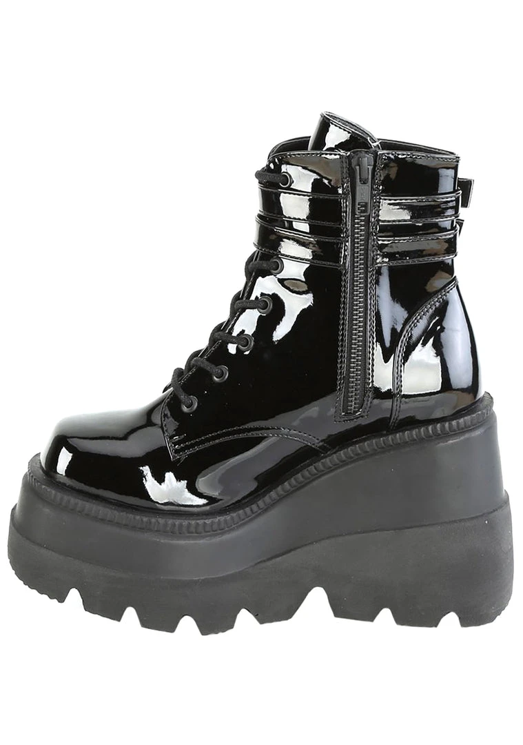 Demonia Paint It Black Platform Boots Wild Heart