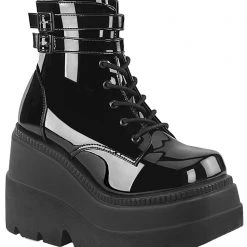 Demonia Paint It Black Platform Boots Wild Heart