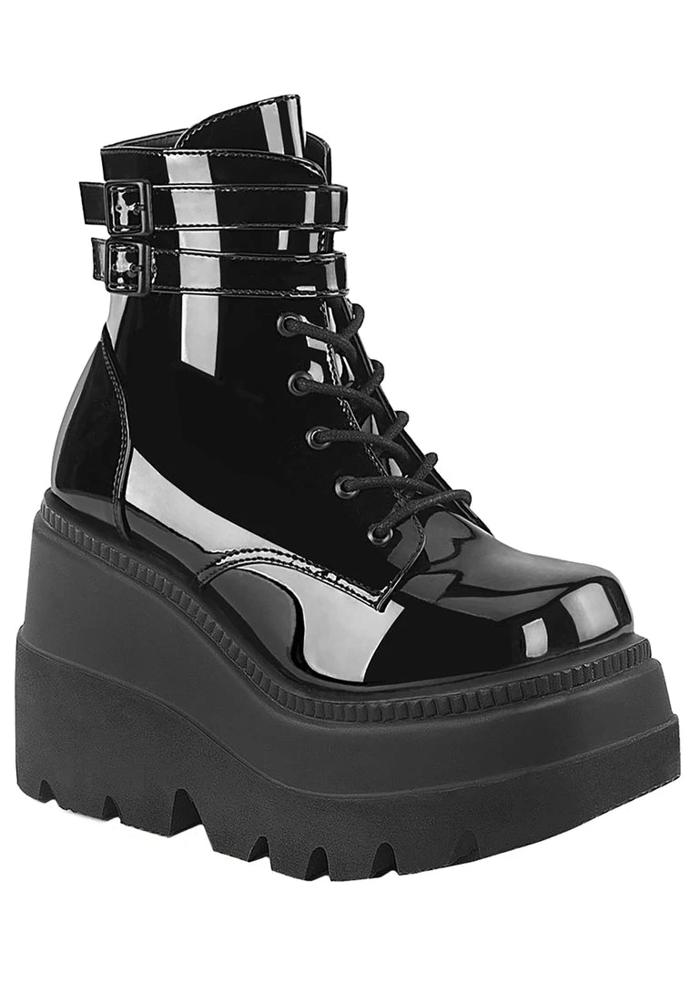 Demonia Paint It Black Platform Boots Wild Heart