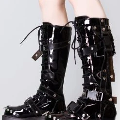 Demonia Breakdown Combat Platform Boots Shoes