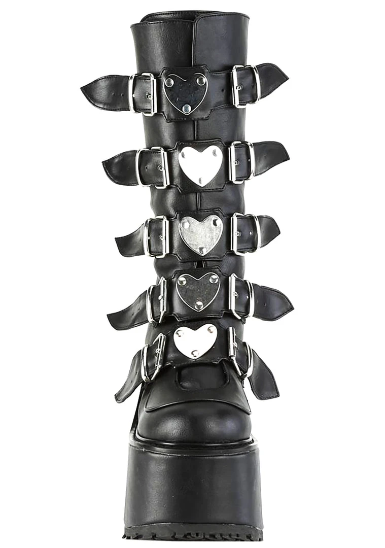 Demonia Black Heart Platform Boots Shoes