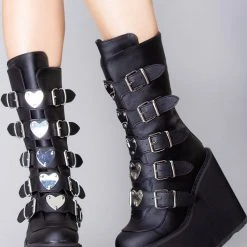 Demonia Black Heart Platform Boots Shoes