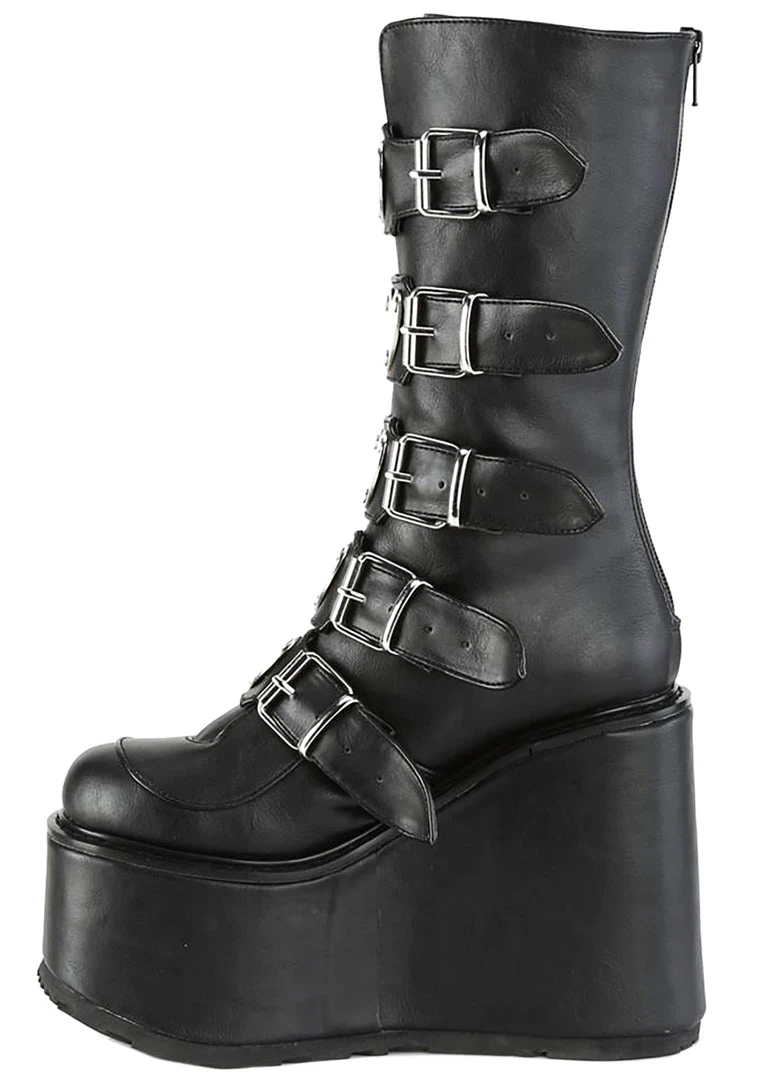 Demonia Black Heart Platform Boots Shoes
