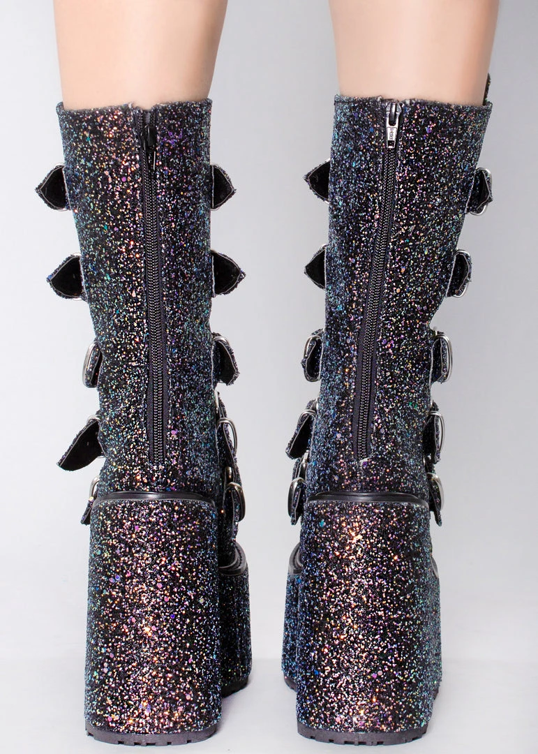 Demonia The Great Fantastic Supernovae Glittered Platform Boots