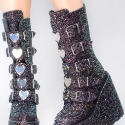 Demonia The Great Fantastic Supernovae Glittered Platform Boots