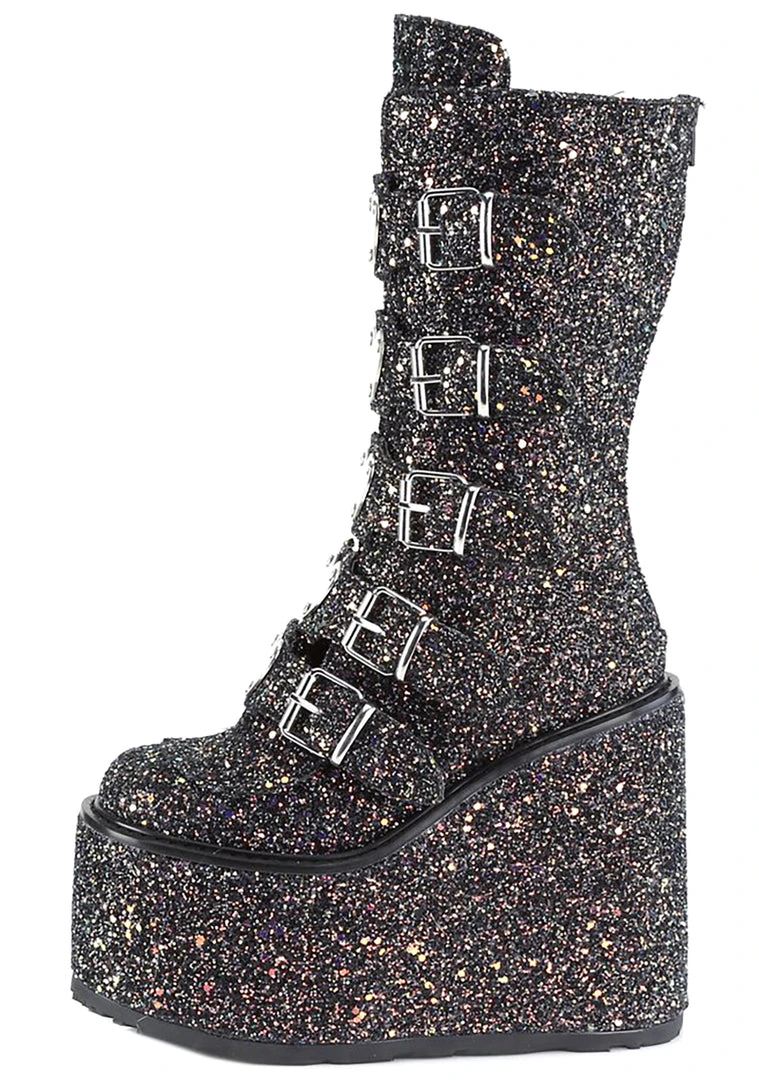 Demonia The Great Fantastic Supernovae Glittered Platform Boots