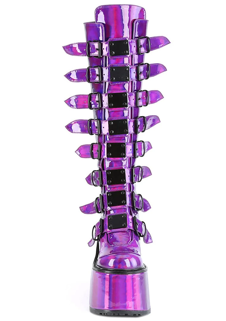 Demonia Technolyze Holographic Platform Boots