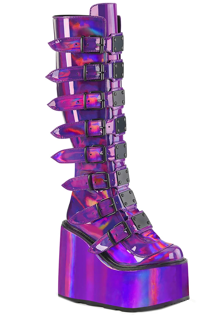 Demonia Technolyze Holographic Platform Boots
