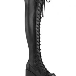 Demonia Rude Awakening Platform Thigh-High Boots Wild Heart