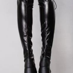 Demonia Rude Awakening Platform Thigh-High Boots Wild Heart