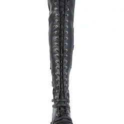 Demonia Shoes Black Widow Lace Up Knee High Platform Boots