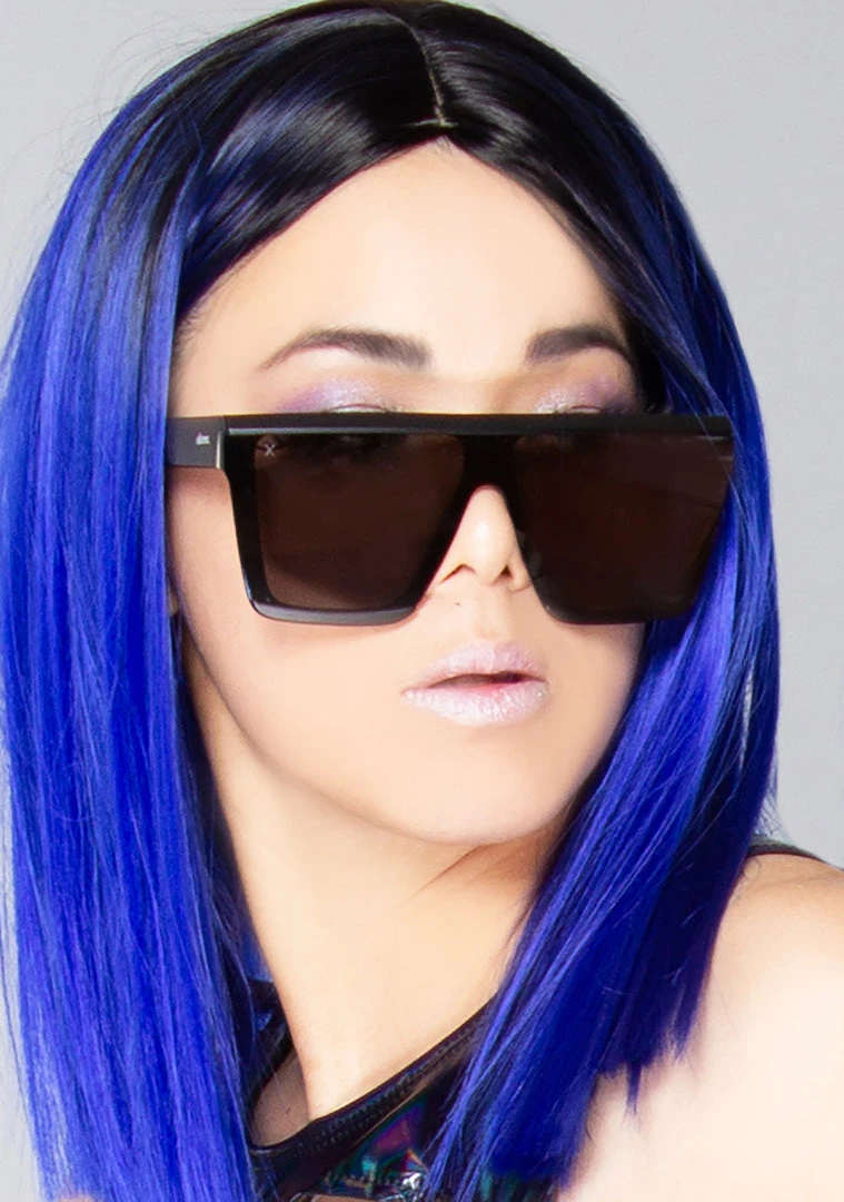 Dime Optics Unlocked Sunglasses In Matte Black/Grey Mirror New