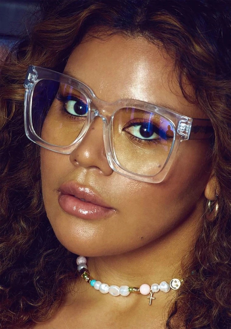 Dime Optics Anonymous Blue Light Glasses In Clear Crystal