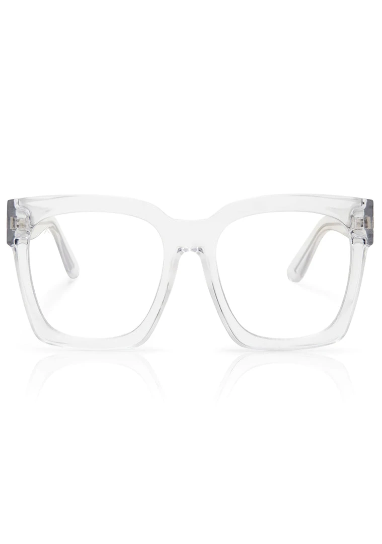 Dime Optics Anonymous Blue Light Glasses In Clear Crystal