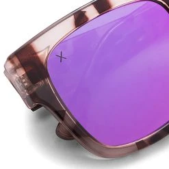 Dime Optics Brea Sunglasses In Light Tortoise/Pink Mirror