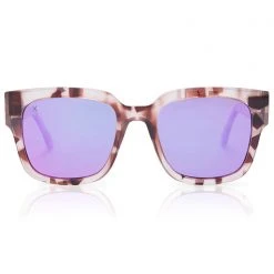 Dime Optics Brea Sunglasses In Light Tortoise/Pink Mirror