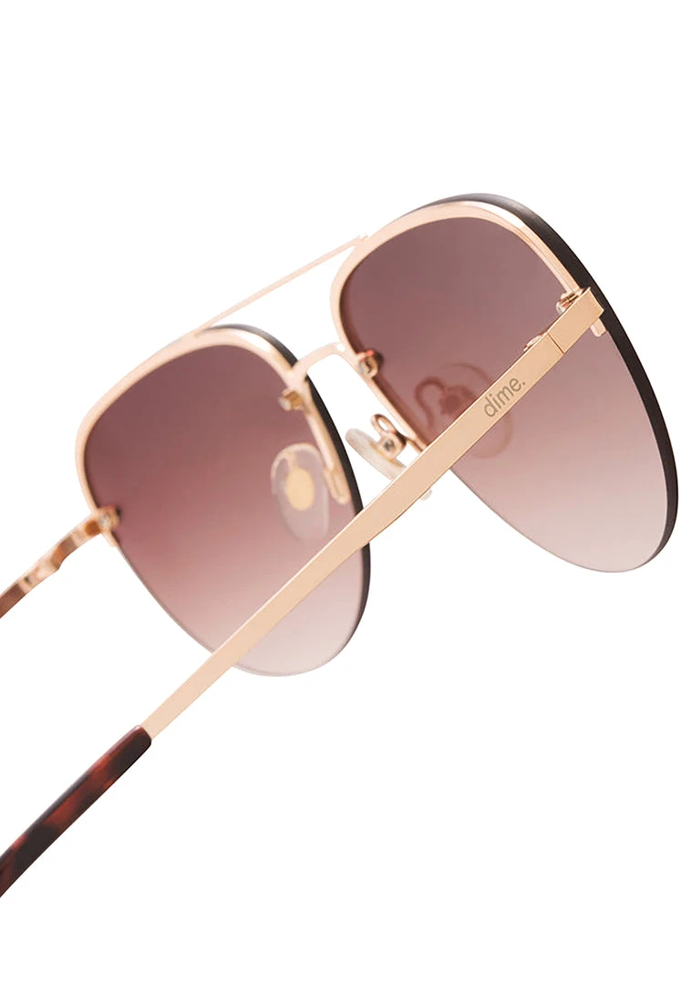 Dime Optics Cienega Sunglasses In Gold/Brown