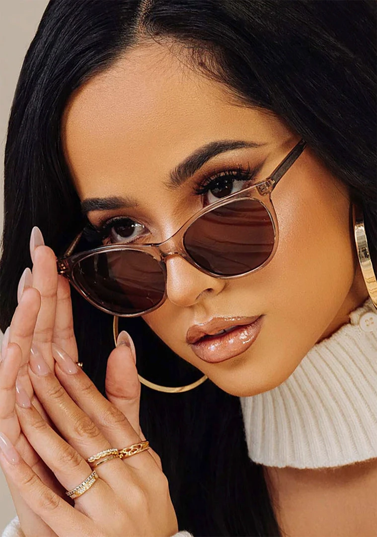Dime Optics X Becky G The G Sunglasses In Vintage Crystal/Brown Mad World