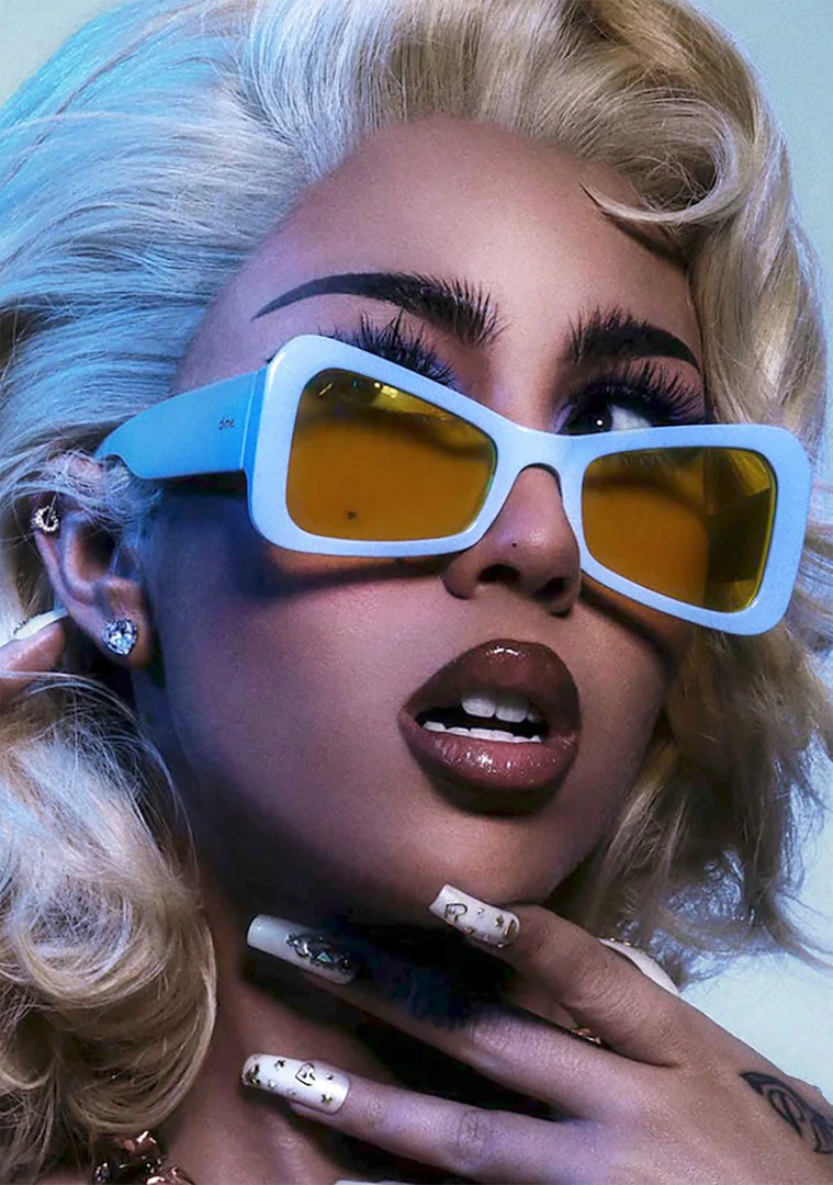 Dime Optics X Kali Uchis Kali Sunglasses In Light Blue/Yellow World Tour