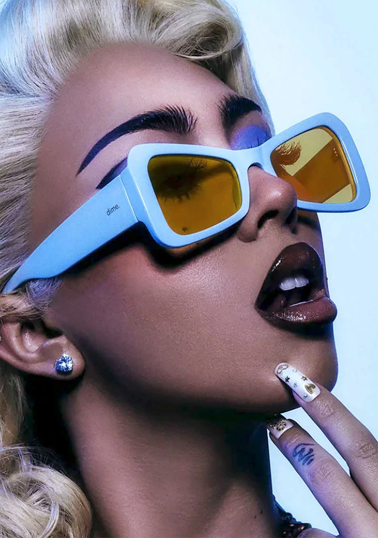 Dime Optics X Kali Uchis Kali Sunglasses In Light Blue/Yellow World Tour